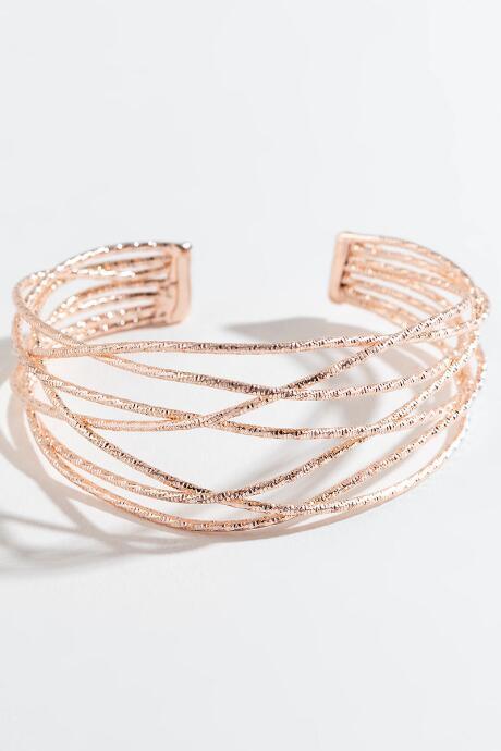 Francesca's Anastasia Criss Cross Cuff In Rose Gold - Rose/gold