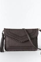 Francesca's Kelly Perforated Envelope Clutch - Gray