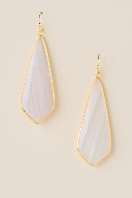 Francesca's Saylor Mother Of Pearl Earrings - Pale Pink