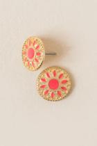 Francesca's Trista Circle Stud Earring In Neon Pink - Neon Pink