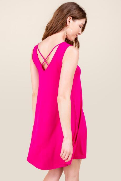 Francesca's Catherine Knit Shift Dress - Fuchsia