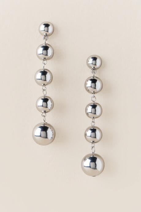 Francesca's Whitney Bauble Ball Drop Earring In Silver - Silver