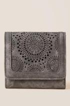 Francesca's Cara Perforated Trifold Wallet - Gray