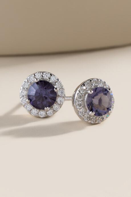 Francesca's Carmen Halo Stud Earrings - Purple