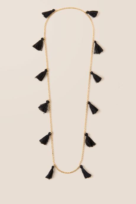 Francesca's Harper Mini Tassels Necklace In Black - Black