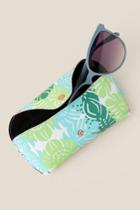 Francesca Inchess Somerset Palm Leaf Sunglasses Case - Green