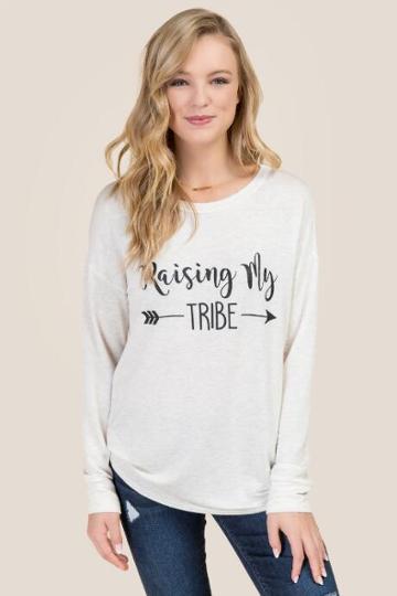 Sweet Claire Raising My Tribe Sweatshirt - Heather Oat