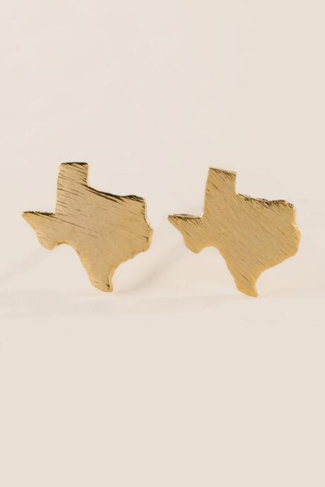 Francesca's Texas Brass Stud Earrings - Gold