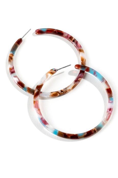 Francesca's Virginia Resin Thin Hoops - Burgundy