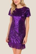 Francesca Inchess Milan Sequin Bodycon Dress - Purple