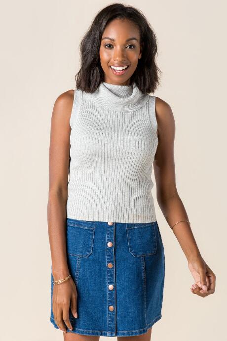 Blue Rain Janie Cowl Neck Tank - Gray