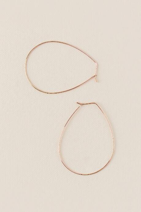 Francesca's Vanita Wire Oval Hoop Earring In Rose Gold - Rose/gold