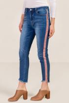 Francesca Inchess Jenna High Rise Side Stripe Skinny Jeans - Medium Wash