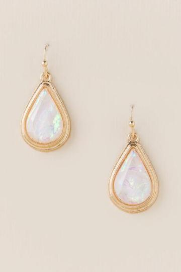 Francesca's Wendi Iridescent Teardrop Earrings - Iridescent