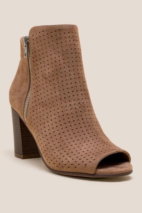 Francesca's Sun Peep Toe Shootie - Tan
