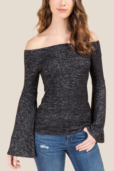 London Rose Haylee Off The Shoulder Top - Black