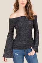 London Rose Haylee Off The Shoulder Top - Black