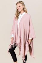 Francesca's Mona Pearl Tasseled Ruana - Mauve