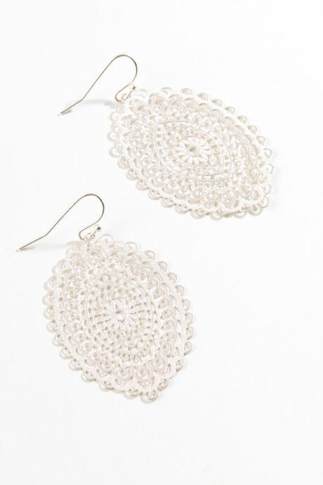 Francesca's Emilia Scallop Drop Earrings - Silver