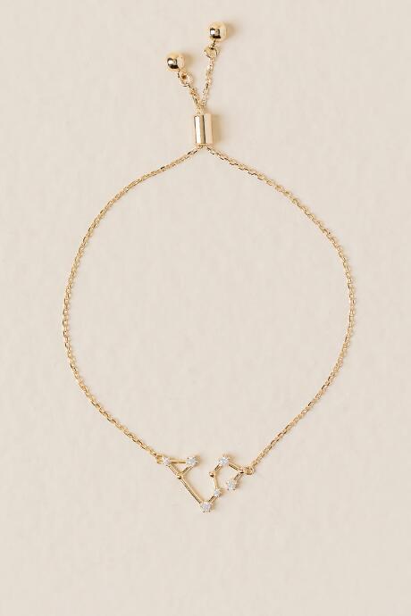Francesca's Leo Constellation Pull Tie Bracelet - Gold