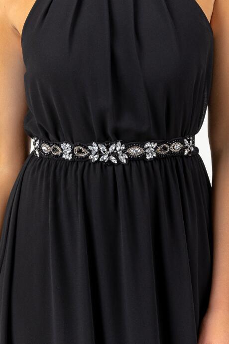Francesca's Sasha Beaded Stretch Belt - Black