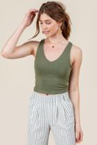 Francesca's Brianna Cropped Tank Top - Olive