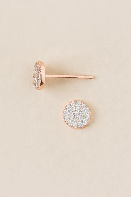 Francesca's Randa Cubic Zirconia Stud Earring In Rose Gold - Rose/gold