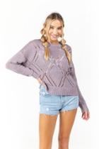 Francesca's Luella Diamond Crew Sweater Top - Blush