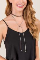 Francesca's Alejandra Stone Bead Suede Choker - Multi