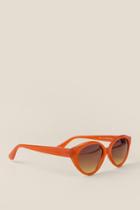 Francesca's Ava Cat Eye Sunglasses - Rust