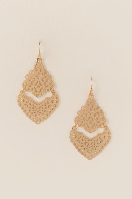 Francesca's Lydia Filigree Hinge Teardrop Earring - Gold