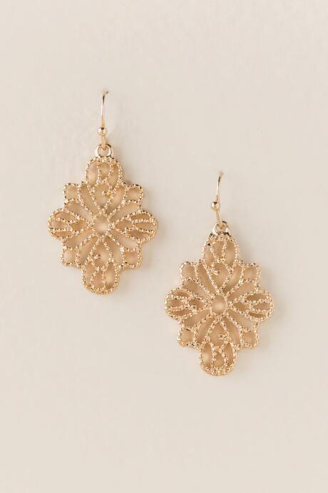 Francesca's Priya Filigree Drop Earring - Gold