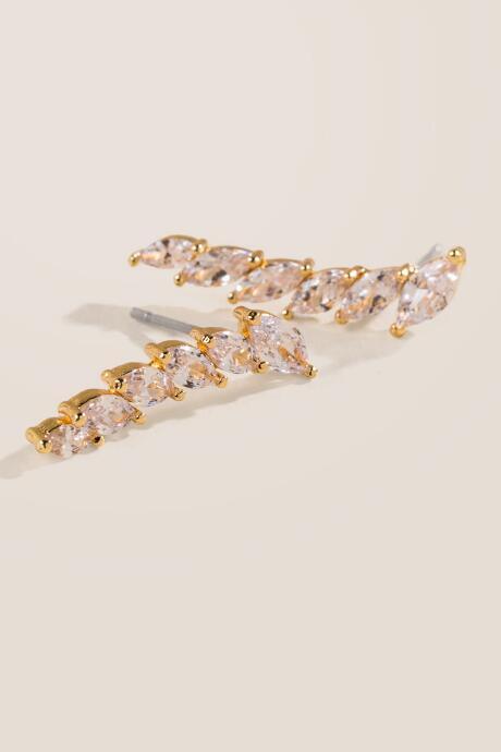 Francesca's Sierra Marquis Stud Earrings - Crystal