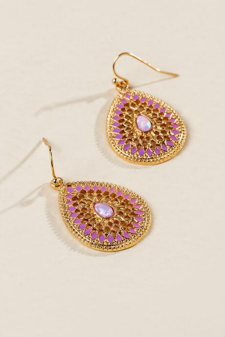 Francesca's Gisele Pink Opal Teardrop Earrings - Mauve