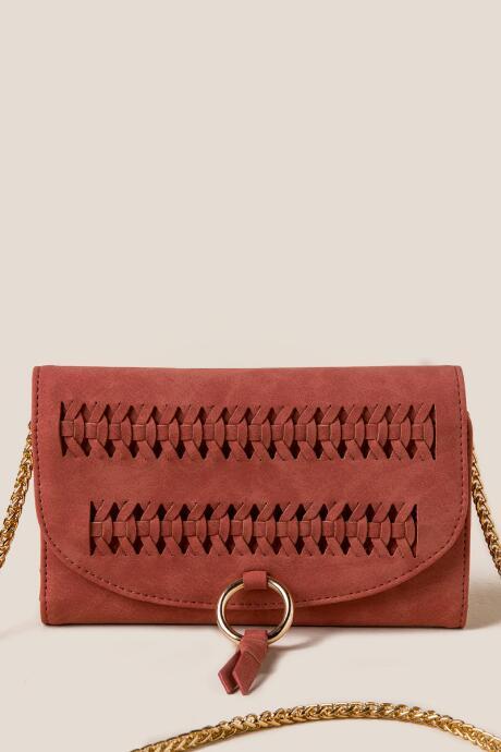 Francesca's Carys Whipstitch Wallet Crossbody - Rust