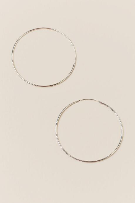 Francescas Sariya Medium Silver Hoops - Silver