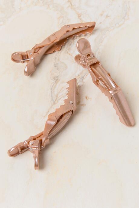Francescas Arianne Crocodile Clip Set - Rose/gold