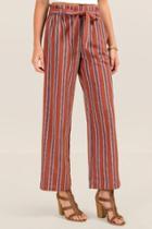 Francesca's Cora Wide Leg Paperbag Waist Pant - Cinnamon