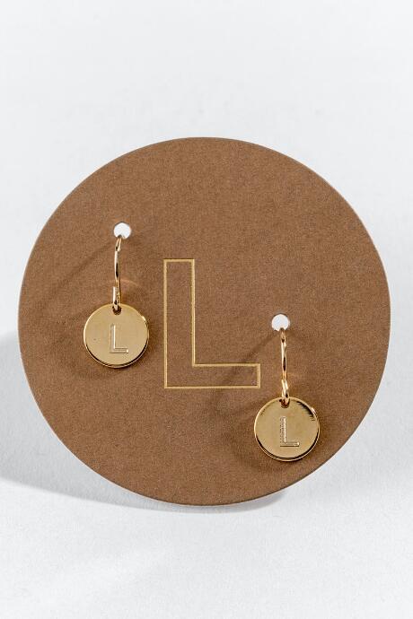 Francesca's L Circle Drop Earrings - Gold