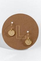 Francesca's L Circle Drop Earrings - Gold