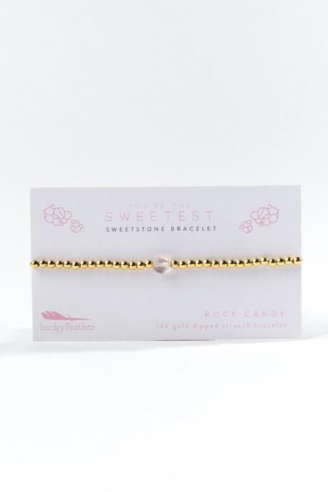 Lucky Feather Rock Candy Sweetstone Bracelet - Red