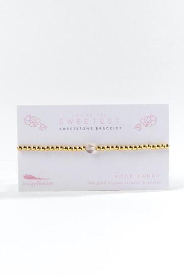 Lucky Feather Rock Candy Sweetstone Bracelet - Red