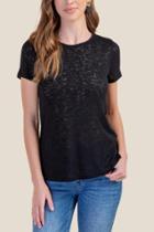 Francesca's Chantelle Scoop Neck Tee - Black