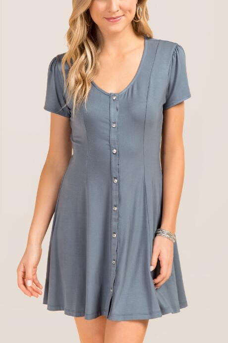 Francesca Inchess Selena Button Down Dress - Teal
