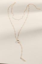 Francesca's Mindie Layered Circle Lariat Necklace - Gold