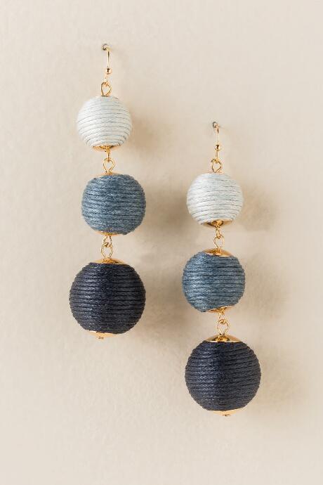 Francesca's Ally Bauble Ball Drop Earring In Ombre - Gray
