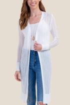 Francesca's Lauren Open Stitch Duster - White