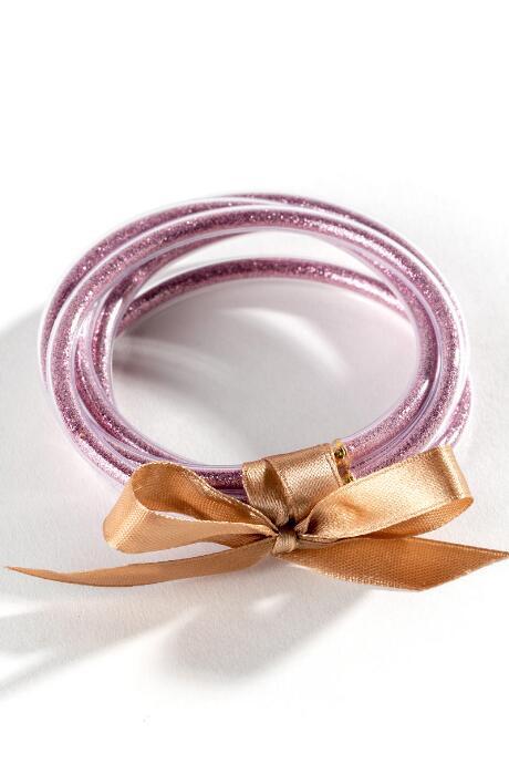 Francesca's Esmeralda Glitter Bangles - Pink