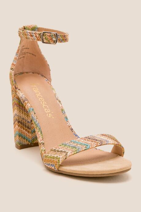 Francesca's Kersten Woven Chevron Peep Toe Heel - Multi