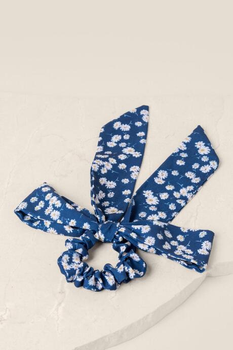 Francesca Inchess Chloe Floral Pony Scarf - Navy